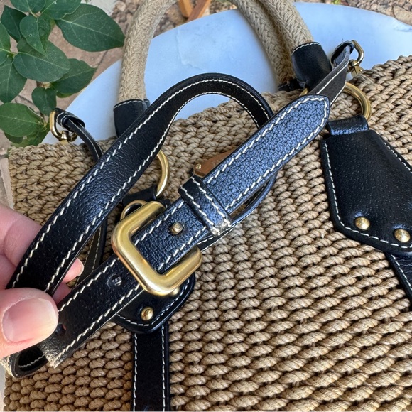 SOLD Prada Leather Trimmed Woven Rope Tote - Picture 11 of 15